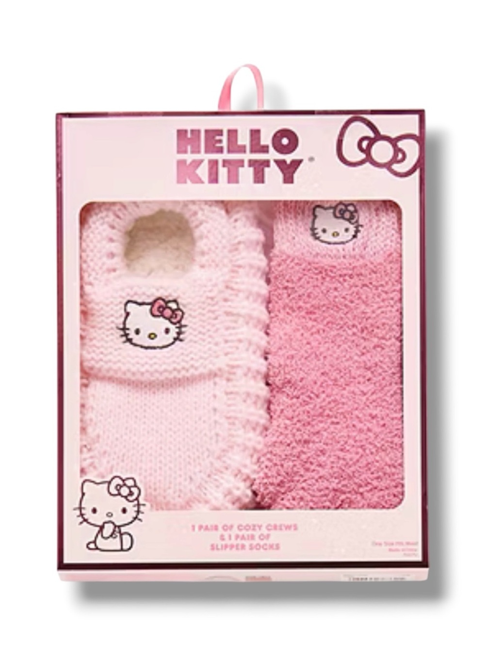 Womens 2-Pack Hello Kitty Socks & Slipper Socks Set - NWT